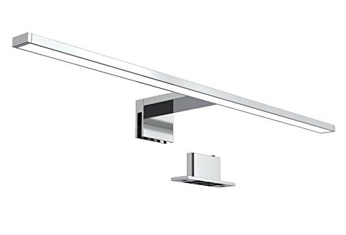 B.K.Licht - Spiegelleuchte Bad mit 2 in 1 Montage, neutralweiße Lichtfarbe, klemmbar, Badezimmerlampe, Schrankbeleuchtung, Spiegellampe, Lampe Badezimmer, Spiegelbeleuchtung, 60x10,3x3,6 cm, Chrom