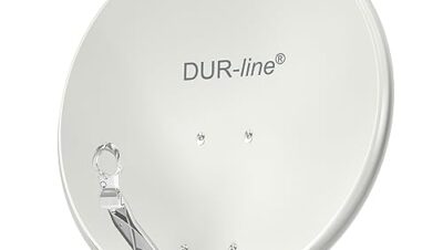 DUR-line Select 60cm x 65cm Alu Satelliten-Schüssel Hellgrau - [ Test SEHR GUT *] Aluminium Sat-Spiegel