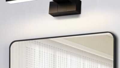 Homefire LED Spiegelleuchte Bad 30CM - 6W Spiegellampe Badezimmer Schwarz Badleuchte Wand Wasserdicht IP44 Wandlampe Modern Neutral 4000K Wandleuchte für Keller Küche Badschrank