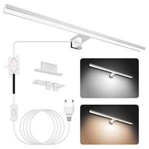 Spiegel mit LED-Beleuchtung: Moderne und Stilvolle Badezimmerlösungen NIORSUN Spiegelleuchte Bad LED 15W 60cm, Zweifarbige Temperatur 4000K 6000K, 1500LM, IP44 Wasserdicht Badezimmer Lampe, für Wandbeleuchtung und Spiegel Beleuchtung, Spiegellampe Badezimmer