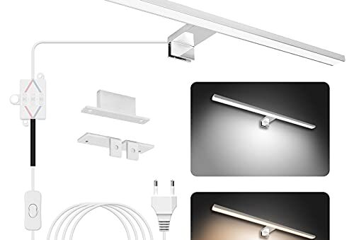 NIORSUN Spiegelleuchte Bad LED 15W 60cm, Zweifarbige Temperatur 4000K 6000K, 1500LM, IP44 Wasserdicht Badezimmer Lampe, für Wandbeleuchtung und Spiegel Beleuchtung, Spiegellampe Badezimmer