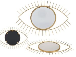 Das Aufkommen des Spiegels: Trends und Entwicklungen Out of the blue Goldfarbener Metallspiegel, „Auge“, ca. 34 × 1 × 22,5 cm