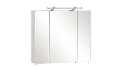 Schildmeyer Spiegelschrank 125353, 80 x 75 x 16 cm, weiß Glanz