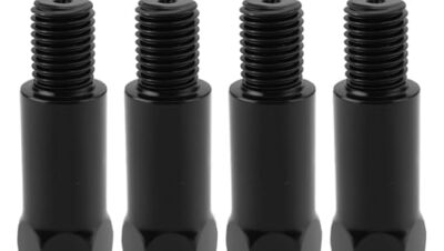 SG Store 4 Stück M10 x 1,25 Spiegelerhöhungen, Motorrad-Spiegelverlängerungen, 43 mm, Spiegeladapter, Höhenverstellung, linkes Rechtsgewinde