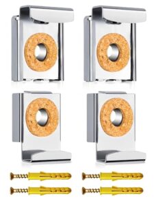 Spiegelklammern: Hochwertige Halterungen für Spiegel kaufen WJUAN Spiegelhalterung Wand 4 Stück – Höhenverstellbare Spiegelbefestigung mit Kork für 4-6mm schwere Spiegel bis 20kg – Spiegelklammern & Spiegelaufhängung Set für Bad & Zimmer